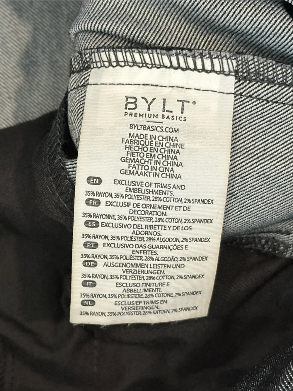 Bylt Everyday Pants 2.0 in Denim Indigo Size 36